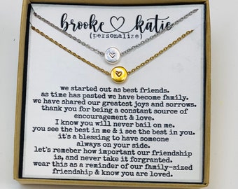 Best Friend Necklaces, Set of 2, Gifts for friends, Gift for 2 friends, Friendship Quotes, Handmade Jewelry, Christmas Gifts for female