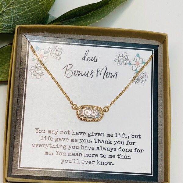 Bonus mom gifts, Bonus mom necklace, Bonus mom jewelry, Bonus mom quotes, Stepmother necklace, Step mom necklace, Step mom jewelry, (01-007)