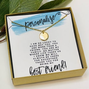 Best friend, BFF necklace, friends for disc necklace, friendship necklace, best friend gift, christmas gift friend, layering necklace