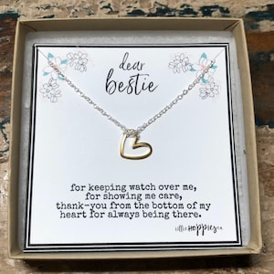 Bestie gift, Friend necklace, Best friend necklaces, Valentine gift for best friend, Valentine&#39;s Day gift for her, Inexpensive gift