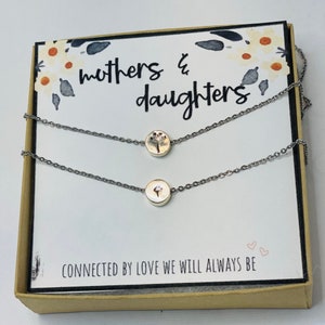 Mom daughter necklace, Gift for mom and daughter, Dandelion Necklace, Mother 2 daughters, Mother daughter jewelry, Necklace sets Daughters