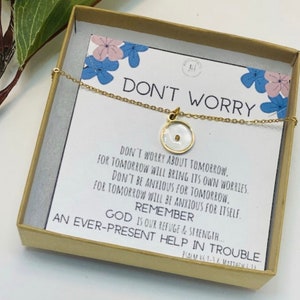 Don&#39;t Worry, Strength Necklace, Mustard Seed Necklace, Faith Necklace, Encouragement Gift, IVF Support Gift, Cancer, Chemo, Loss of Job