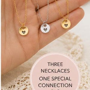 Matching Sister Necklace Set of 3, Sisters Necklaces, One for You One for Me Gift, Big Sister Little Sister Jewelry, Gift for Sisters image 3