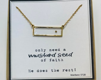 Mustard Seed Necklace, Mustard Seed Jewelry, Mustard Seed Charm, Christian Jewelry, Faith Necklace, Encouragement Gift, Cancer Gift