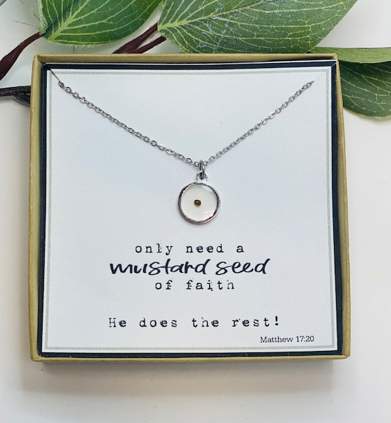 Real mustard seed necklace Inspirational Faith necklace Sieraden Kettingen Bedelkettingen Encouragement gift Miscarriage gift Christian jewelry Mustard seed jewelry 