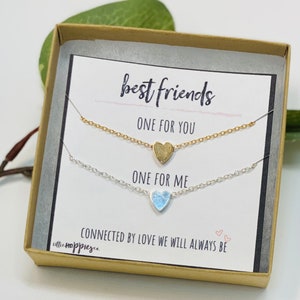 Friendship Necklace for 2, Best Friend Necklace, Necklace Set, Heart ...