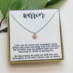 Warrior Necklace, Heart Necklace, Encouragement Gift, Gift For Her, Christian Jewelry, Faith Necklace, Sympathy Gift, Gift for Best Friend