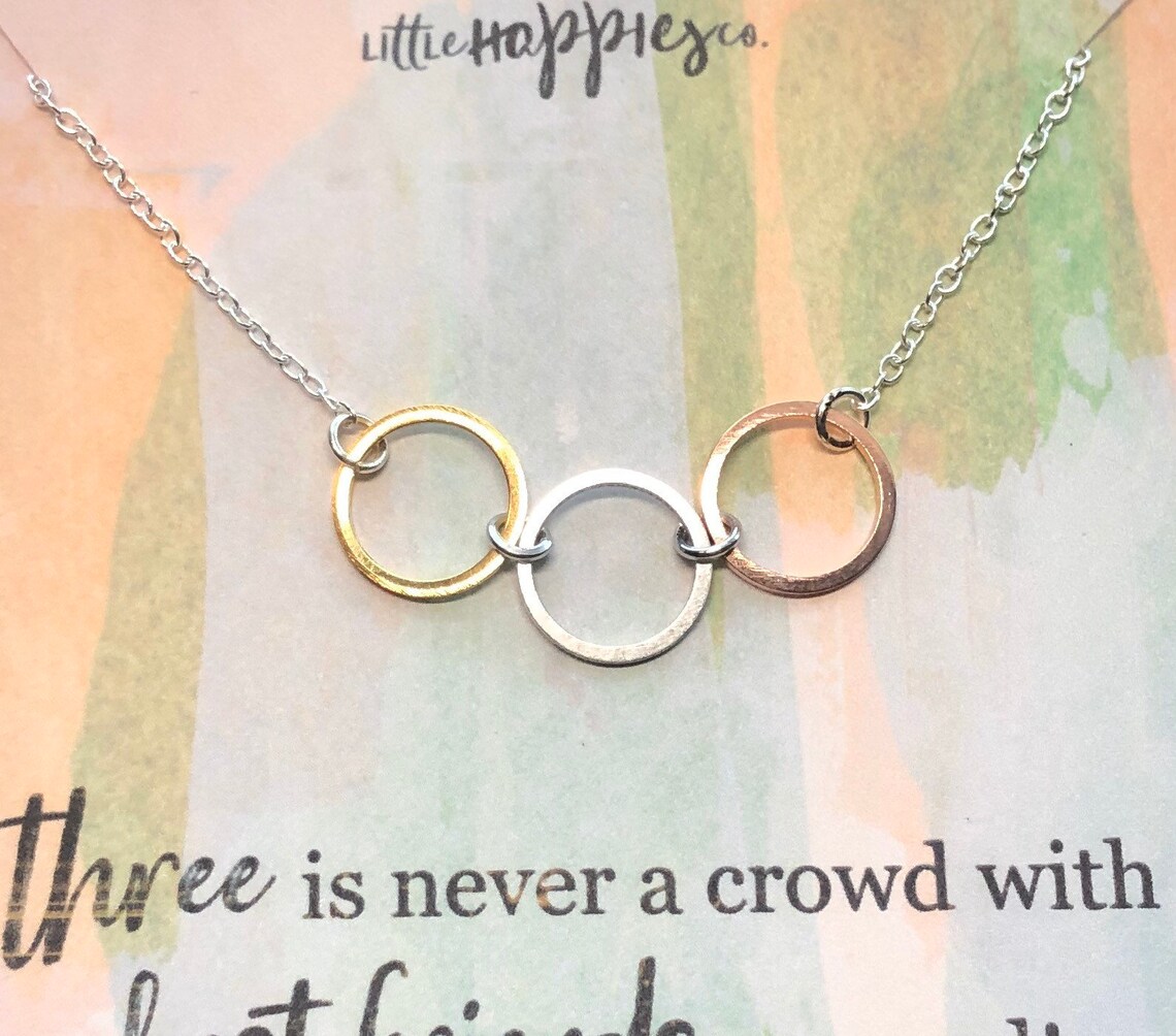 Friendship necklace trio bestfriend gift dainty triple Etsy