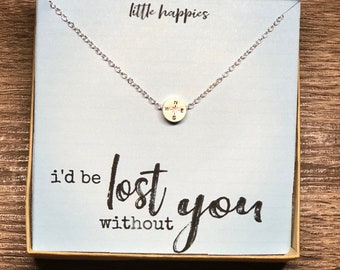 Best Friend Necklace, I'd be lost without you, Compass Necklace, Best Friend Jewelry Gift, Mother Jewelry Gift, Sister Gift, BFF Necklace