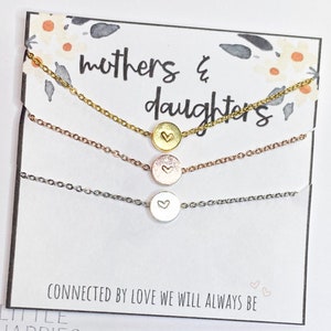 Mother & Daughter Necklaces, heart necklace, gift for mom, mom jewelry, 3 necklaces, three necklaces, mom and 2 daughters, 3 necklaces