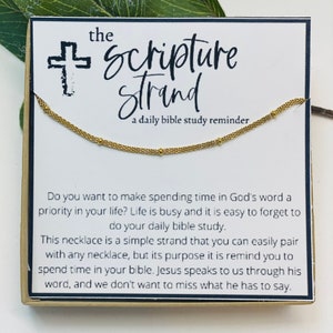 Christian Jewelry Gift, Bible Study Reminder, Scripture Necklace, Dainty Simple Necklace, Bible Study  ideas for females, Quiet Time, Faith