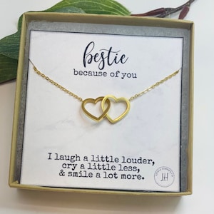 Gift for Bestie, Best Friend Gift, Small Gift, Gold, Silver, Rose Gold, Heart Necklace, Valentine&#39;s Day gift for Best Friend, Valentine
