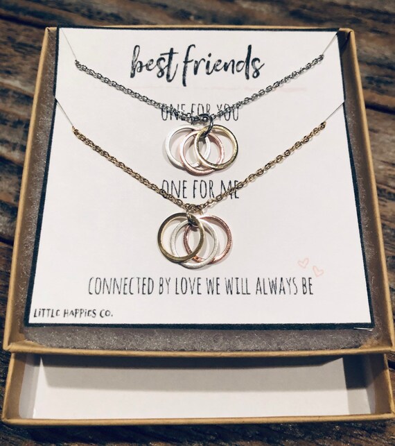 Dainty Best Friend Necklace Triple Ring Necklace Gift Best Friend Best Friend Gift 2 Necklaces Pair of Necklace for Friends Necklace Etsy Canada