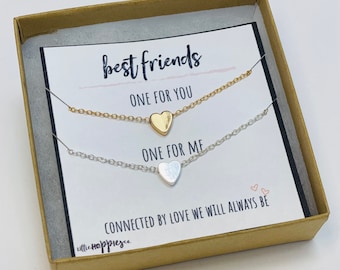 Friendship necklace for 2, Best Friend Necklace, Necklace Set, Heart Necklace, Gift for Friends, Friendship Gifts, Christmas Gifts