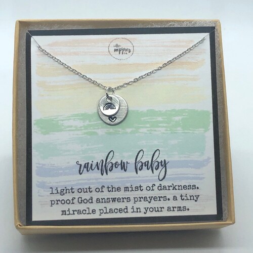 Rainbow Baby Necklace Rainbow Babies Rainbow Baby Baby Etsy