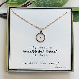 Real mustard seed necklace, Encouragement gift, Mustard seed jewelry, Faith necklace, Christian jewelry, Miscarriage gift, Inspirational image 6