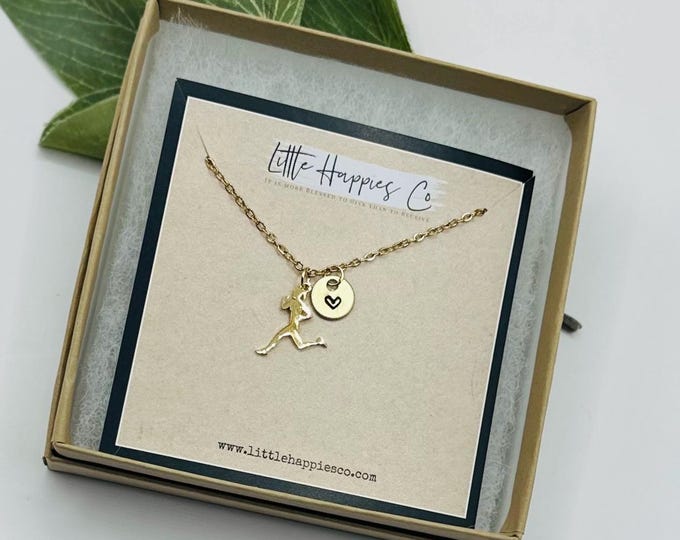 Personalized Runner Gift | Track & Field Team Gifts for Girls | Custom Running Jewelry | Cross Country Athlete Gift | Girl Runner Charm