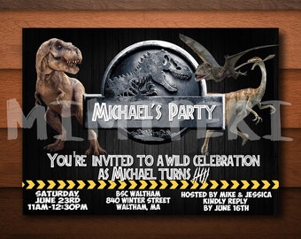 Jurassic Park Birthday Invitations, Jurassic Park Invitation, Jurassic Park Party, Jurassic World Birthday Invitation, Jurassic World Party