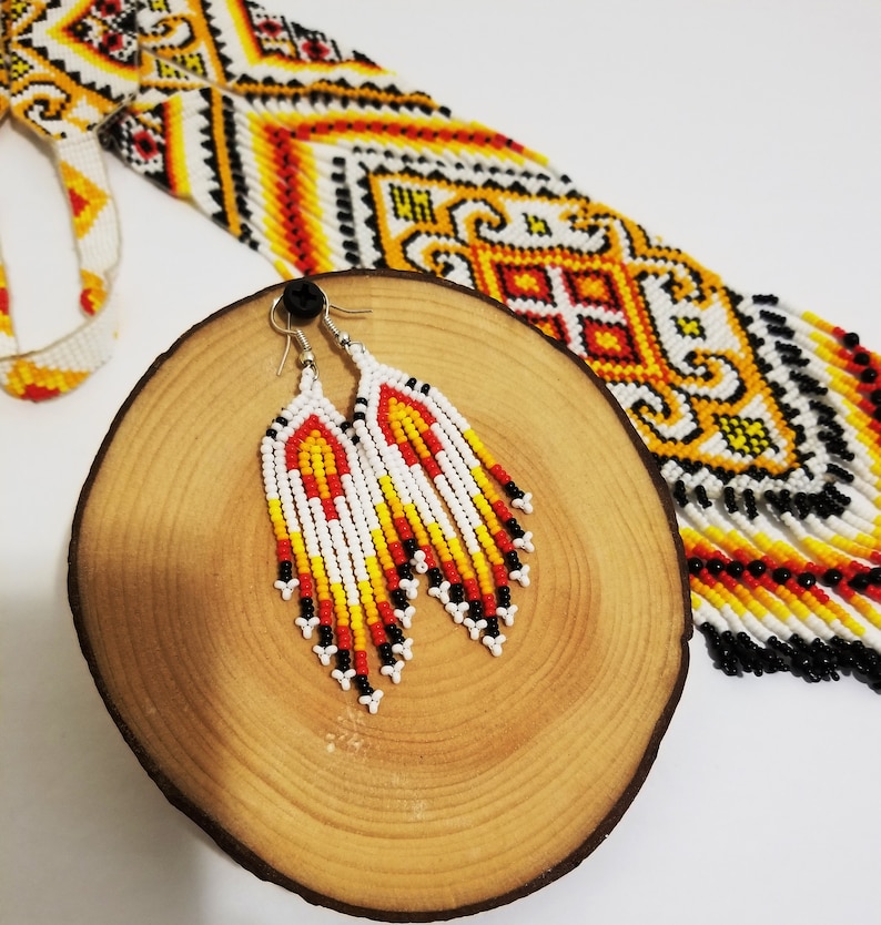 Gift Necklace Beaded Earrings Native American Beaded Necklace Traditional Beaded Handmade Necklace Set HandmadeForLESS!