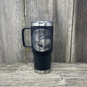 Bugling  Elk 20oz Coffee Mug | Insulated Coffee Mug | Gift for Him | Elk Hunting Mug | Rocky Mountain Elk | Hunting Tumbler | Elk Coffee Mug
