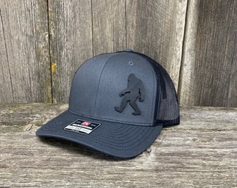 Bigfoot Hat | Sasquatch Hat | Leather Patch Hat | Hunters Gift | Boyfriend Gift |  Bigfoot Hunter | Fathers Day Gift | Snapback Hat