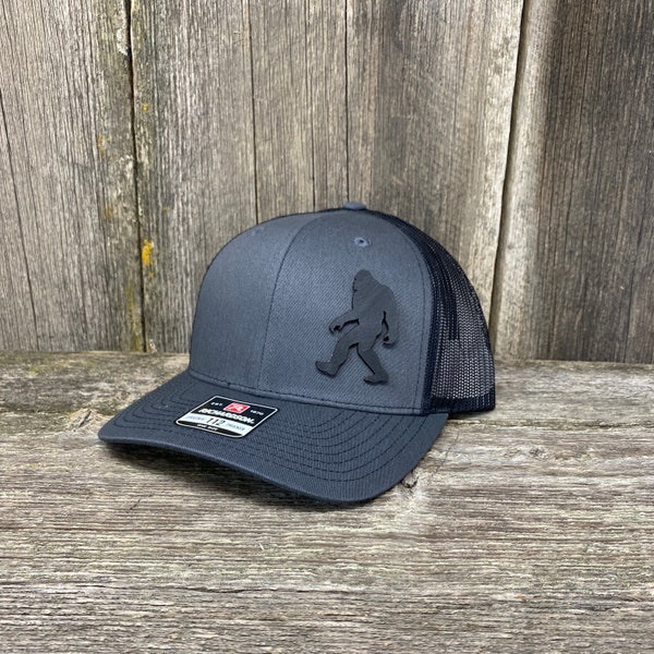 Bigfoot Hat | Sasquatch Hat | Leather Patch Hat | Hunters Gift | Boyfriend Gift |  Bigfoot Hunter | Fathers Day Gift | Snapback Hat