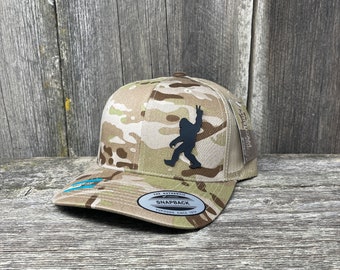 Bigfoot Hat | Sasquatch Hat | Leather Patch Hat | Hunters Gift | Boyfriend Gift |  Bigfoot Hunter | Social Distance Champion | Snapback Hat