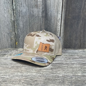 Bigfoot Hat | Sasquatch Hat | Leather Patch Hat | Oregon | Boyfriend Gift |  Bigfoot Hunter | Washington | Snapback Hat