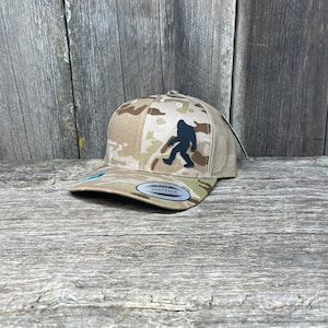 Bigfoot Hat | Sasquatch Hat | Leather Patch Hat | Hunters Gift | Boyfriend Gift |  Bigfoot Hunter | Fathers Day Gift | Snapback Hat