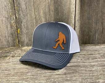 Bigfoot Hat | Sasquatch Hat | Leather Patch Hat | Hunters Gift | Boyfriend Gift |  Bigfoot Hunter | Social Distance Champion | Snapback Hat