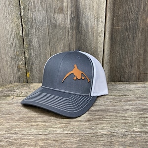 Duck Hunting | Duck Hat | Waterfowl | Personalized Hat | Leather Patch Hats | Gifts for Hunters | Gift for Dad | Duck Camo