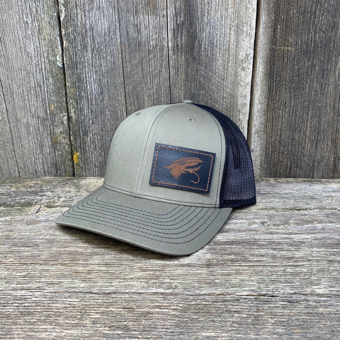 Steelhead Fishing Hat Leather Patch Hat Hunters Gift Etsy