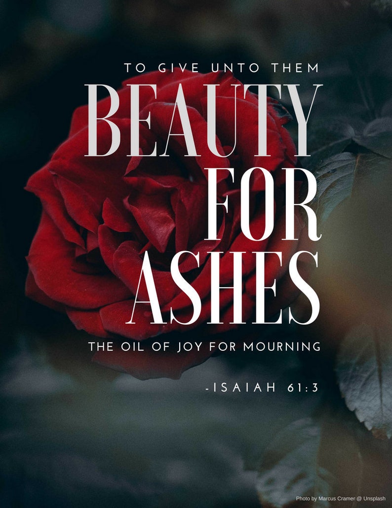 Printable Wall Art Beauty for Ashes Etsy España