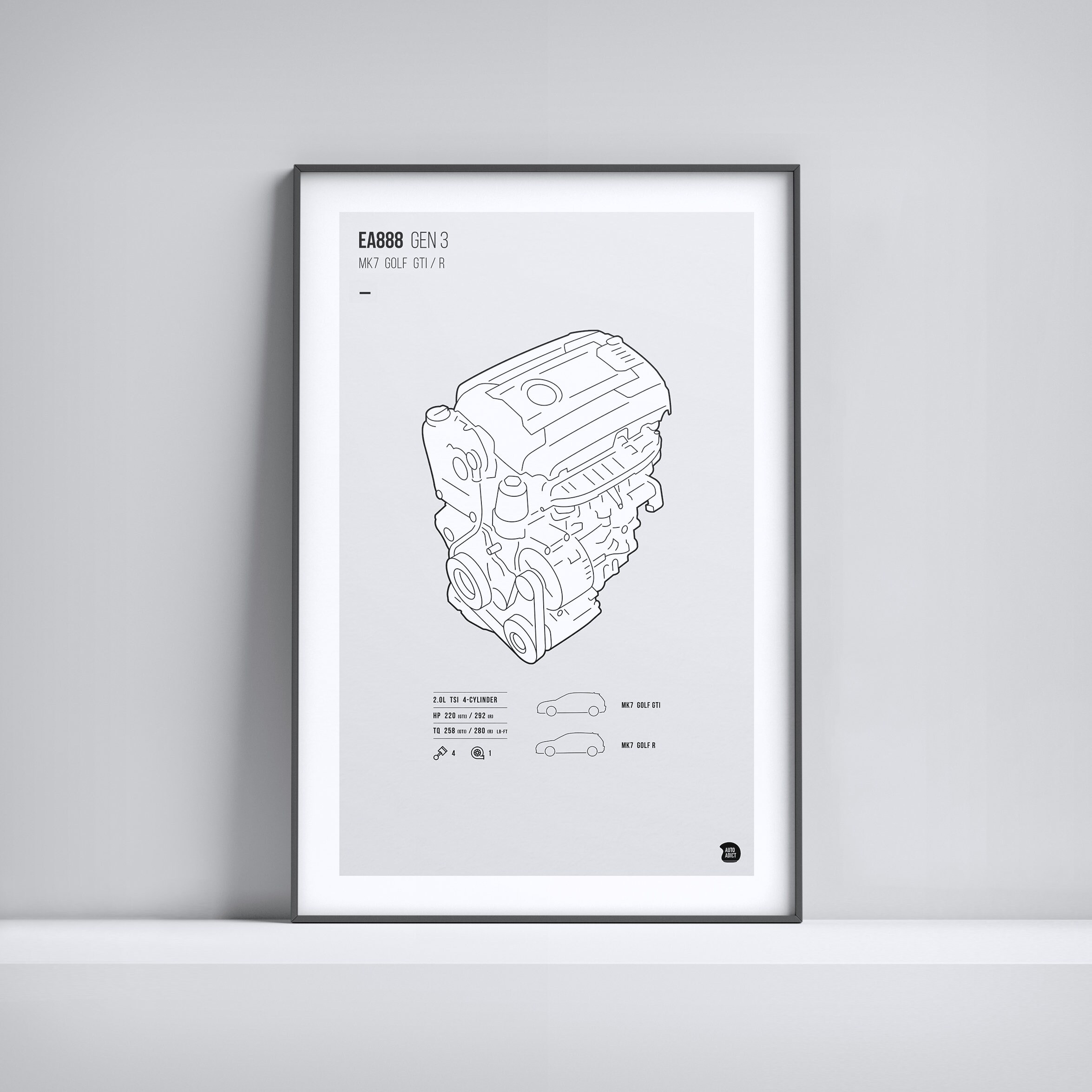 Golf Gti / Golf R Engine Print