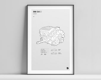 Bmw M3 Engine Print【E46 M3 - S54】