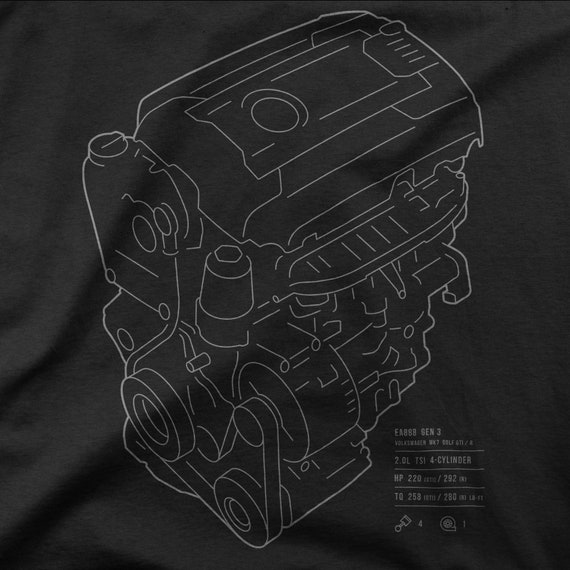 MK7 Golf Gti / Golf R Engine T-shirt - Etsy