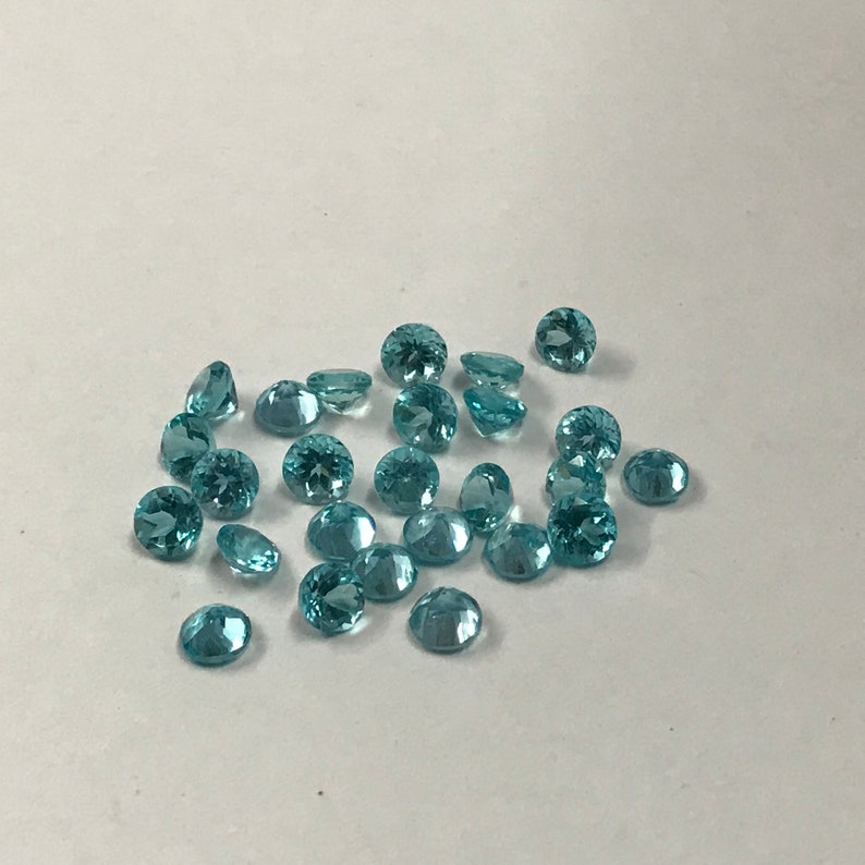 10 Pieces 4mm Sky Blue Apatite Faceted Round Loose Gemstones Etsy