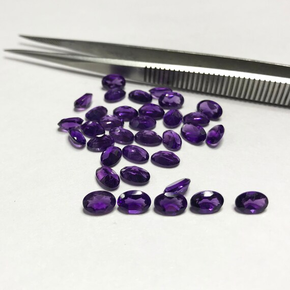 AFRICAN AMETHYST 4 MM ROUND CUT CABOCHON 10 PIECE SET ALL NATURAL 