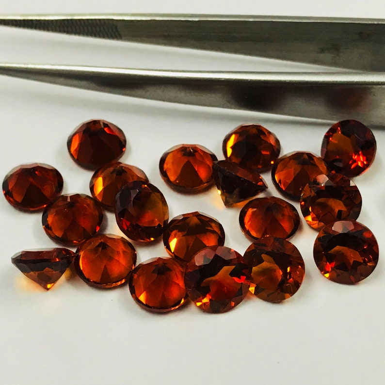 7mm Natural Citrine Round Cut Stone 5 Pieces 7mm Brandy Citrine Faceted Round Loose Gemstones 7mm Citrine Round Gemstone Wholesale Lot