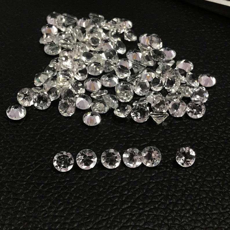25 Pieces 6mm Crystal Quartz Faceted Round Loose Gemstones Etsy