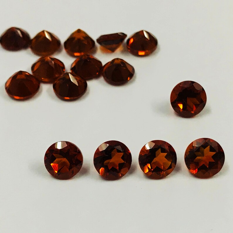 7mm Natural Citrine Round Cut Stone 5 Pieces 7mm Brandy Citrine Faceted Round Loose Gemstones 7mm Citrine Round Gemstone Wholesale Lot