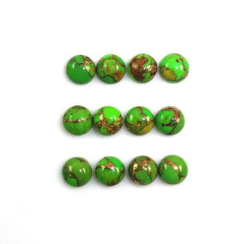 Copper Turquoise Round Turquoise Cabochon AAA Copper Turquoise 10mm Round Cabochon 25 Pcs 10mm Green Copper Turquoise Round Cabochon