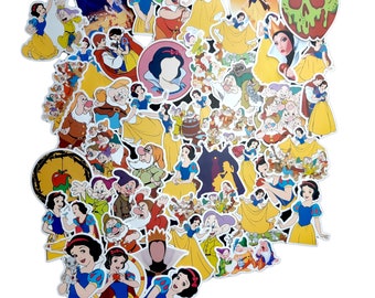 Snow White Stickers | Vinyl Sticker for Laptop, Scrapbook, Phone, Luggage, Journal, Party Decoration | Assorted Stickers