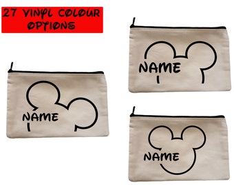 Custom Mickey Zipper Bag | Disney Canvas Zipper Pouch