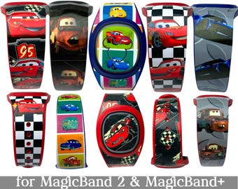 Cars Skins for MagicBand 2.0 or MagicBand+ | Lightning McQueen Magic Band Decal | Tow Mater | Disney World | Fits Child & Adult Band
