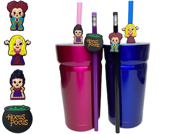 Hocus Pocus Straw Buddies | Sanderson Sisters Pencil Topper | Winifred, Mary, Sarah, Cauldron | Disney Witches | Gift or Party Grab Bag