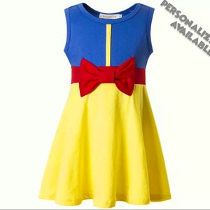Child Snow White Dress | Princess  Costume | Disney World Vacation Outfit | Disneyland Cosplay | Halloween Dress Up Clothes | Cotton Fabric