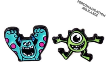 Monsters Inc Earrings | Monsters Inc Jewelry | Disney Earrings | Disney Jewelry | Mike and Sulley Earrings | Monsters University Earrings