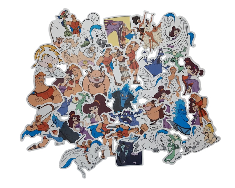 Pode incluir: Um conjunto de adesivos coloridos com personagens do filme da Disney H&eacute;rcules. Os adesivos incluem H&eacute;rcules, Megara, Hades, P&eacute;gaso e outros personagens do filme. Os adesivos s&atilde;o perfeitos para decorar laptops, garrafas de &aacute;gua, cadernos e outros itens.