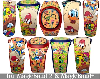 3 Caballeros Skins for MagicBand 2.0 or MagicBand+ | Magic Band Decal Decoration | Donald, Panchito, Jose | Fits Child & Adult Magic Band